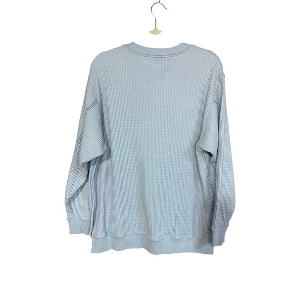 Aerie Women’s Waffle Long Sleeve Shirt, Light Blue, GUC - Picture 2 of 4